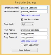 Pandorian 2.5.1 screenshot. Click to enlarge!