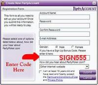Party Poker sign up codes - SIGN555 2.6.84 screenshot. Click to enlarge!