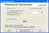 Password Generator Software 2.3 screenshot. Click to enlarge!