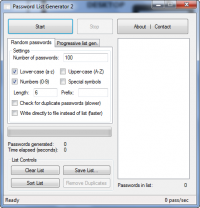 Password List Generator 2.0.0 screenshot. Click to enlarge!