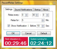 Pause4Relax 2.3.0 screenshot. Click to enlarge!