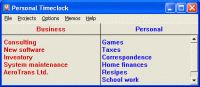 Personal Timeclock 4.5 screenshot. Click to enlarge!
