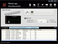 Phone spy telephone recording system 9.3.1 screenshot. Click to enlarge!
