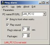 Ping Alarm 1.4 screenshot. Click to enlarge!