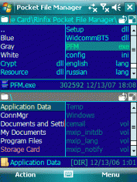 Pocket File Manager 1.3 screenshot. Click to enlarge!