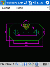 Pocket PC CAD Viewer: DWG, DXF, PLT 1.52 screenshot. Click to enlarge!
