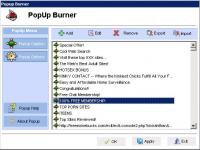 PopUp Burner 1.00 screenshot. Click to enlarge!