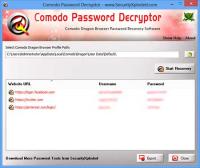 Portable Comodo Password Decryptor 1.5 screenshot. Click to enlarge!