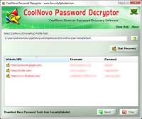 Portable CoolNovo Password Decryptor 1.5 screenshot. Click to enlarge!