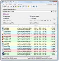 Portable EF Duplicate Files Manager 7.80 screenshot. Click to enlarge!