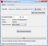 Portable FanFictionDownloader 0.8.15 screenshot. Click to enlarge!