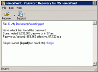 Powerpoint Password Recovery Key 7.1 screenshot. Click to enlarge!