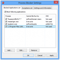 Process Blocker 1.0.13 screenshot. Click to enlarge!