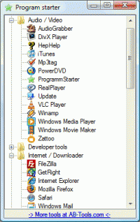 Program Starter 2.0.10 screenshot. Click to enlarge!