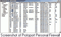 Protoport Personal Firewall 1.5 screenshot. Click to enlarge!