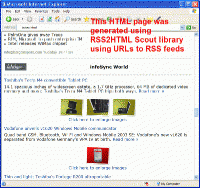 RSS2HTML Scout 1.40 screenshot. Click to enlarge!