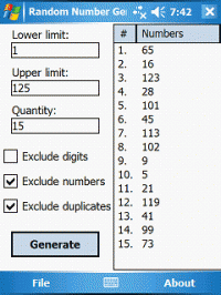 Random Number Generator PPC 1.32 screenshot. Click to enlarge!