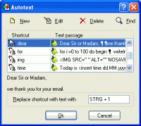 RapidKey Autotext 1.7 screenshot. Click to enlarge!