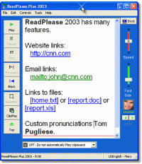 ReadPlease 2003 1.1 screenshot. Click to enlarge!