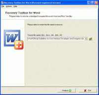 Recovery Toolbox for Word 2.0.0.0 screenshot. Click to enlarge!