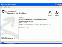Recovery for FileMaker 2.0.0938 screenshot. Click to enlarge!