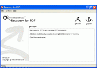 Recovery for PDF 1.1.0930 screenshot. Click to enlarge!