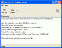 Recovery for Project Server 1.1.0841 screenshot. Click to enlarge!