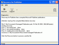 Recovery for Publisher 1.1.0845 screenshot. Click to enlarge!