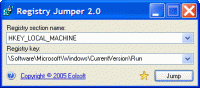 Registry Jumper 2.0 screenshot. Click to enlarge!