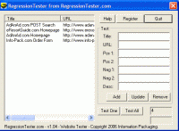 Regression Tester 1.04 screenshot. Click to enlarge!