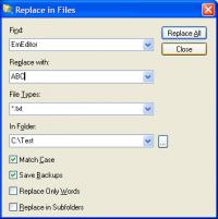 Replace in Files 1.01 screenshot. Click to enlarge!