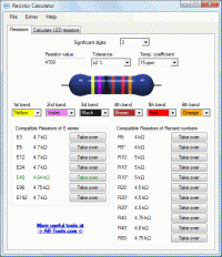 Resistor Calculator 1.0.8 screenshot. Click to enlarge!