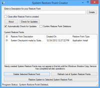 Restore Point Creator 6.2.2 screenshot. Click to enlarge!