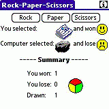 Rock-Paper-Scissors for PALM 2.0 screenshot. Click to enlarge!