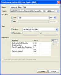 Samsung GALAXY Tab Emulator - screenshot. Click to enlarge!