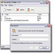 Secure Folders XP 3.0 screenshot. Click to enlarge!