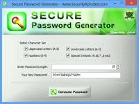 Secure Password Generator Portable 2.0 screenshot. Click to enlarge!