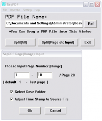 SepPDF 2.94 screenshot. Click to enlarge!