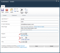SharePoint Cascaded Lookup 1.1 screenshot. Click to enlarge!