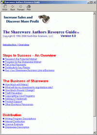 Shareware Authors Resource Guide 6.0.2.054 screenshot. Click to enlarge!