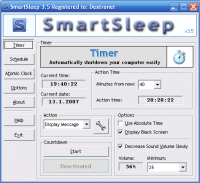 SmartSleep 3.62 screenshot. Click to enlarge!