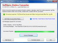 SoftSpire Zimbra Converter 7.5 screenshot. Click to enlarge!