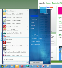Spesoft Windows 8 Start Menu 1.30 screenshot. Click to enlarge!