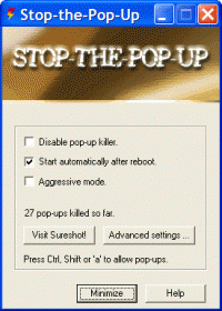 Stop-the-Pop-Up 2.54 screenshot. Click to enlarge!