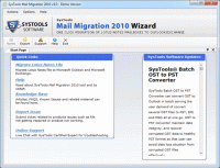 SysTools Mail Migration 2010 3.1.0.0 screenshot. Click to enlarge!