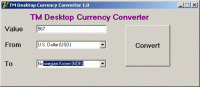 TM Desktop Currency Converter 1.00 screenshot. Click to enlarge!