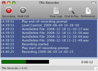 TRx Personal Phone Call Recorder for Mac 4.31 screenshot. Click to enlarge!
