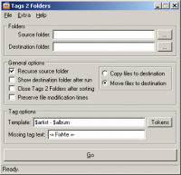 Tags 2 Folders 1.1.1 Build 2 screenshot. Click to enlarge!
