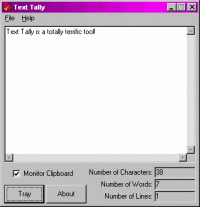 Text Tally 1.3 screenshot. Click to enlarge!