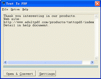 Text To PDF COM/SDK Unlimited License 2.2 screenshot. Click to enlarge!